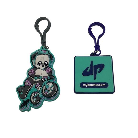 Dude Perfect Panda Bike Bag Clip Keychain Set Multi-Color Sports Theme - Picture 2 of 5